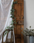 LED Winter Garland with Frosted Eucalyptus and Lambs Ear