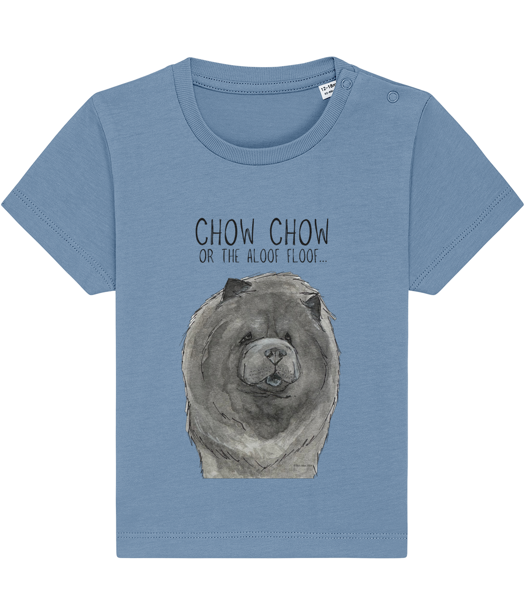 Cute &amp; Comfy Blue Chow Chow Baby T-Shirt – Perfect for Little Dog Lovers!