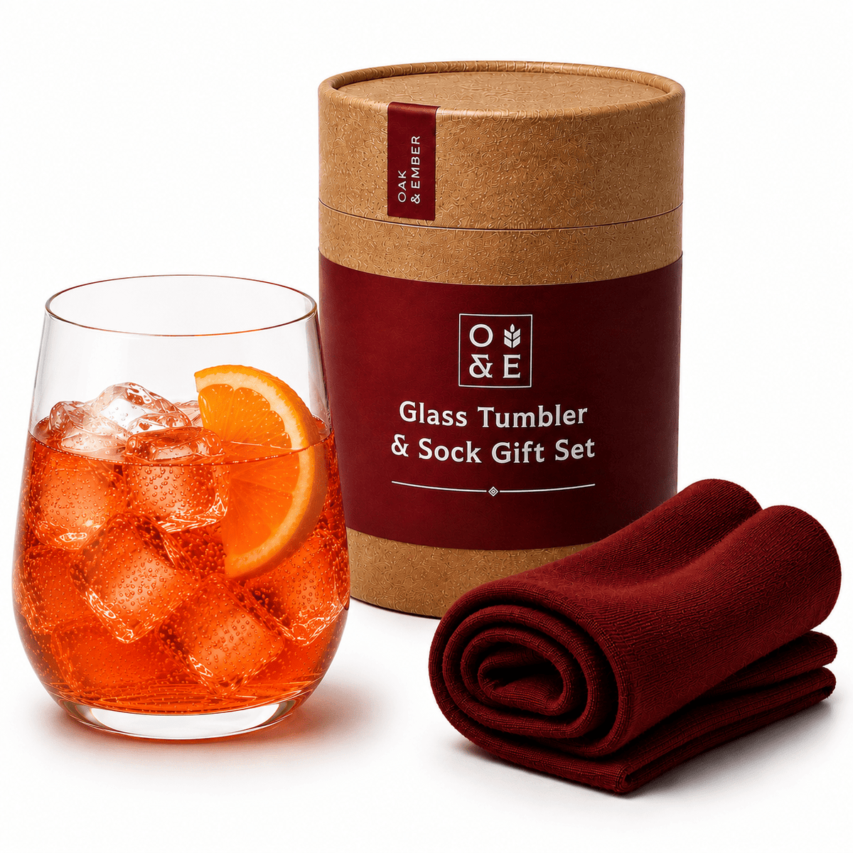 Stemless Cocktail Glass &amp; Socks Gift Set | Premium Drinks Gift Set