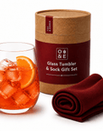 Stemless Cocktail Glass & Socks Gift Set | Premium Drinks Gift Set