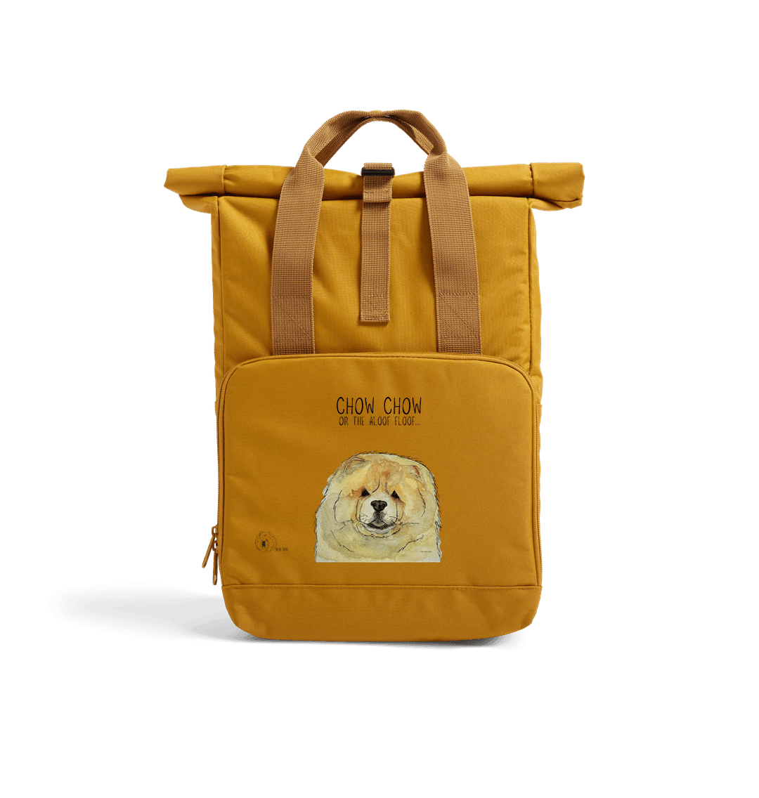 Fawn Chow Chow Chic: Aloof Floof Roll-Top Backpack