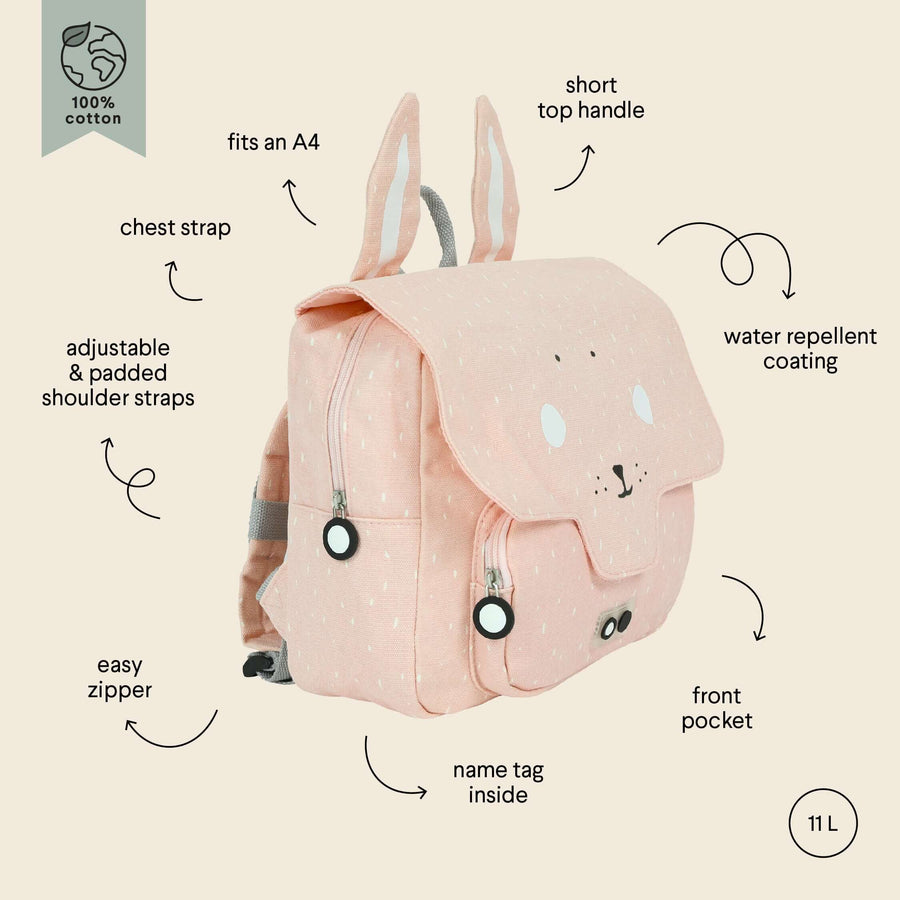 Kids' Cotton Backpack with Waterproof Coating, 7.5L