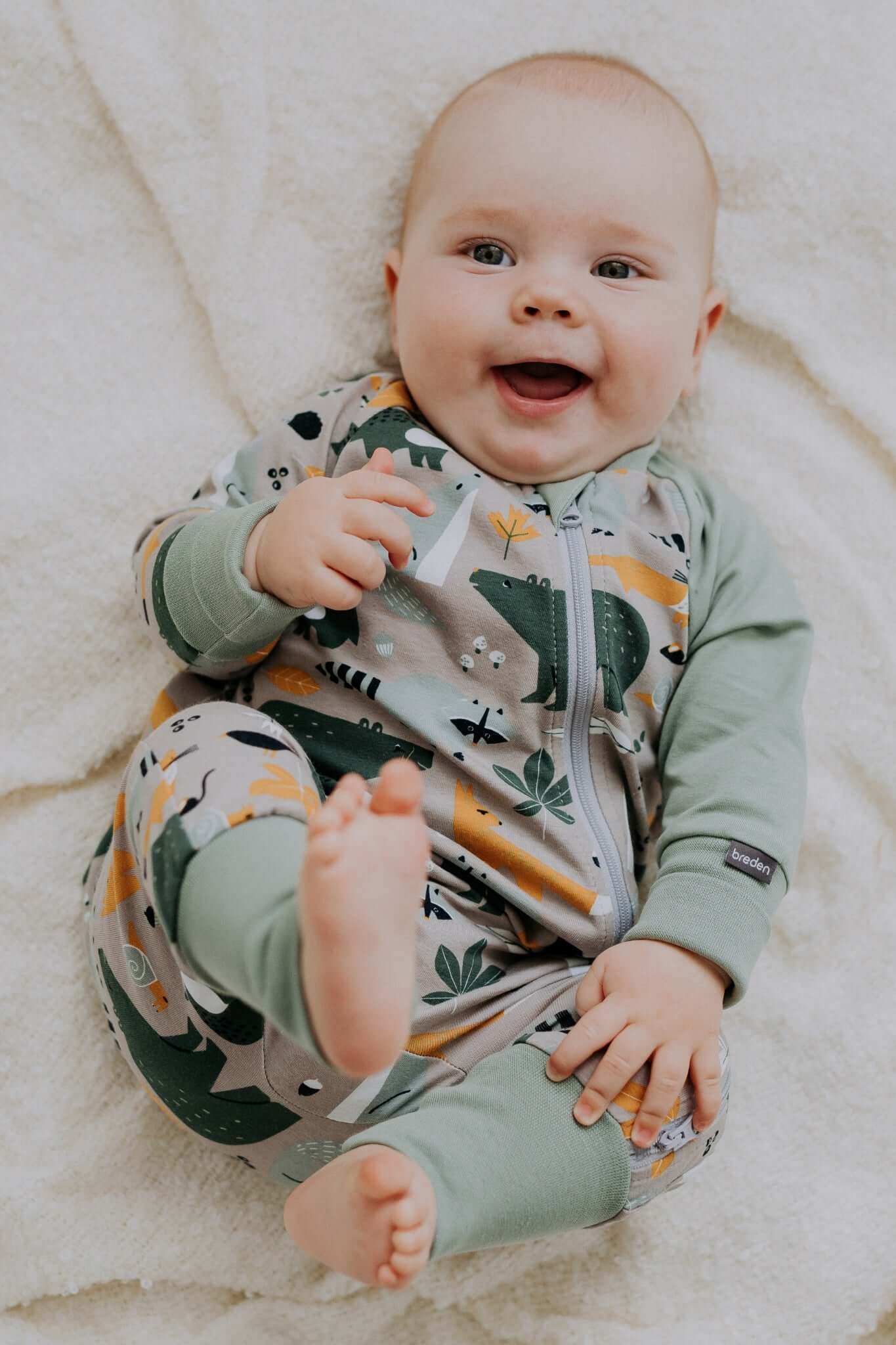 Baby Sleepsuit Autumn Forest Animals