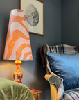 Sandstone wiggle cone lampshade, extra tall lampshade