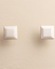 Priya White Stone Rectangle Drawer Knobs