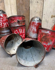 Vintage Galvanised Hanging Fire Bucket Hanging Basket / Plant Pot Planter Pail