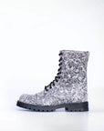 511 Gray Flowers Boots – Unisex Punk Style & Durable Leather by Samelin at www.brixbailey.com