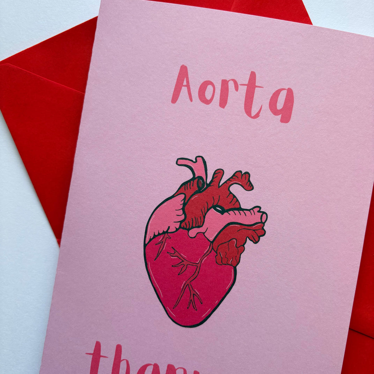 Aorta thank you heart cardiology anatomical biology science card