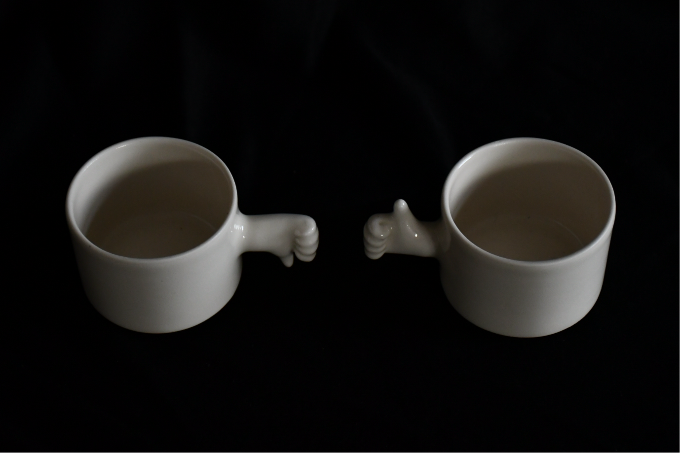 Thumb Up and Down Porcelain Gesture Cups