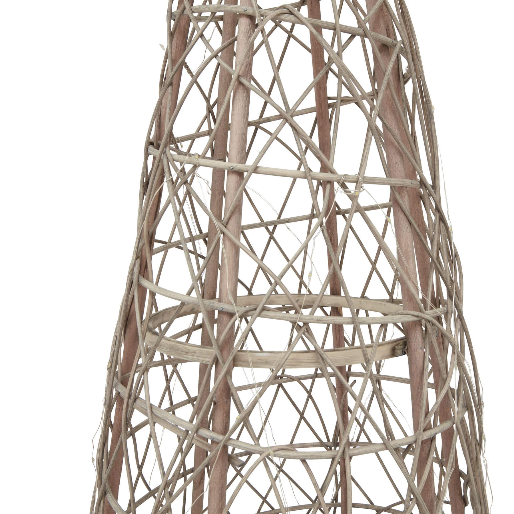 Festive LED Star Topped Wicker Christmas Tree Medium