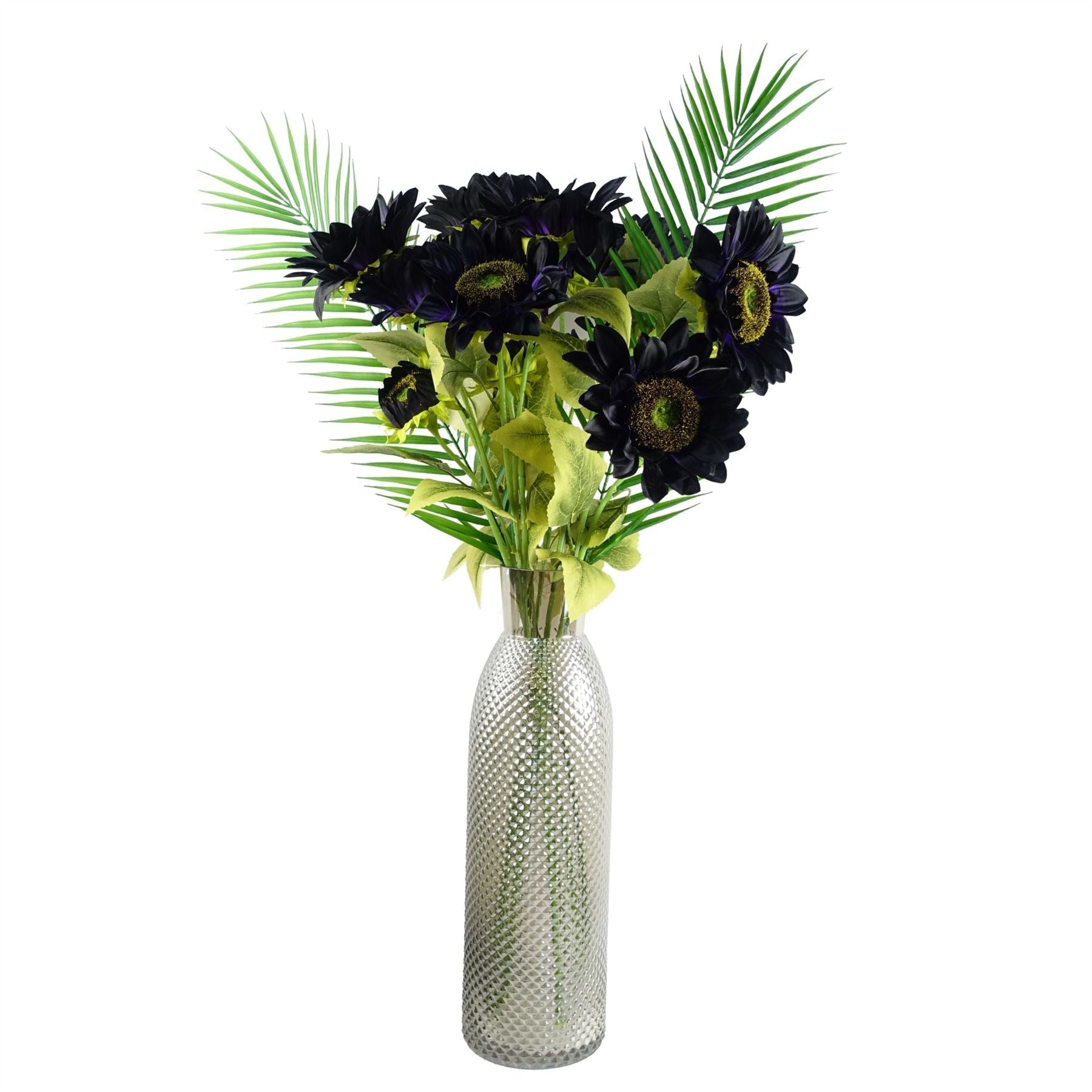 Pack of 6 x Artificial Flowers Purple Sunflower - 3 heads 88cm-3