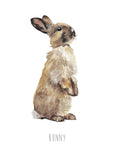 Watercolour Bunny Personalised Art Print