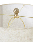 White Wicker Table Lamp with Linen Shade