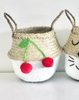 White Cherry Red Basket - Small