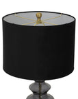 Glass Urn Table Lamp with Black Velvet Shade