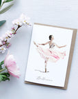 Watercolour Ballerina Greeting Card – Perfect for Dance Lovers