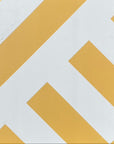 Yellow Geometric Porcelain Tile, Premium Bold Green Striped Pattern, Durable Indoor Outdoor Anti-Slip Tile, 20x20cm by Maria Starling Design at brixbailey.com