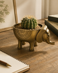 Elephant Indoor Planter | Brass Finish Animal Plant Pot