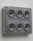 6 Gang 2 Way Solid Cast Metal Conduit Light Switch