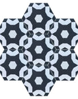 Premium Lana hex porcelain floor tiles, stylish anti-slip outdoor and indoor tiles, trending geometric pattern, no sealing needed by Maria Starling Design at brixbailey.com