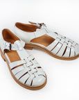 Handmade White Leather Fisherman Sandals