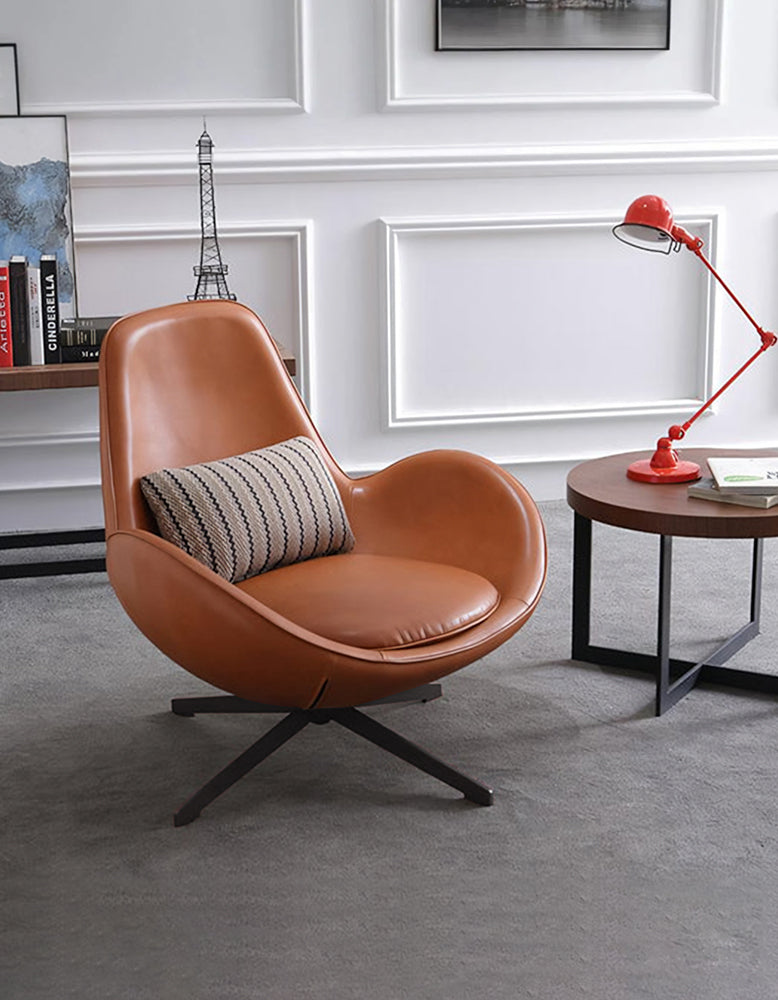 Snail Brown Chair, Leather