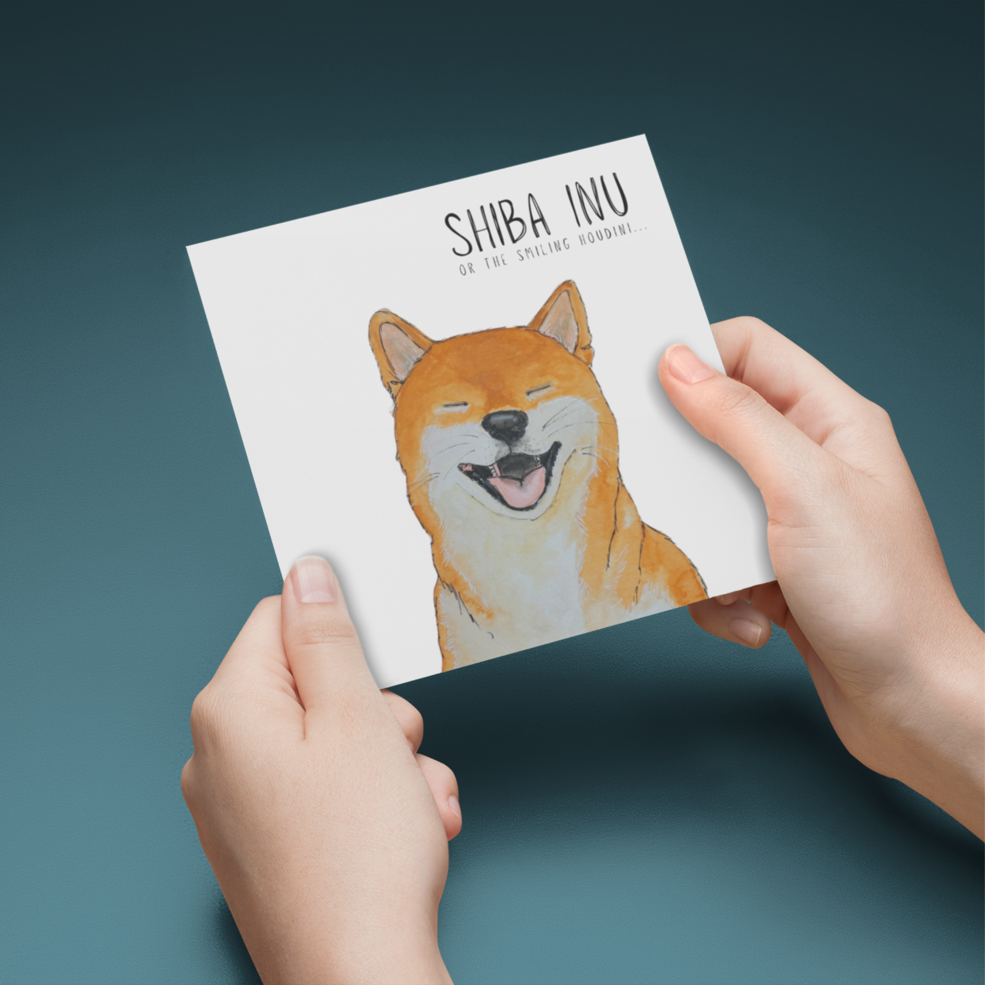 Escape Plans &amp; Birthday Barks” – Shiba Inu Greeting Card