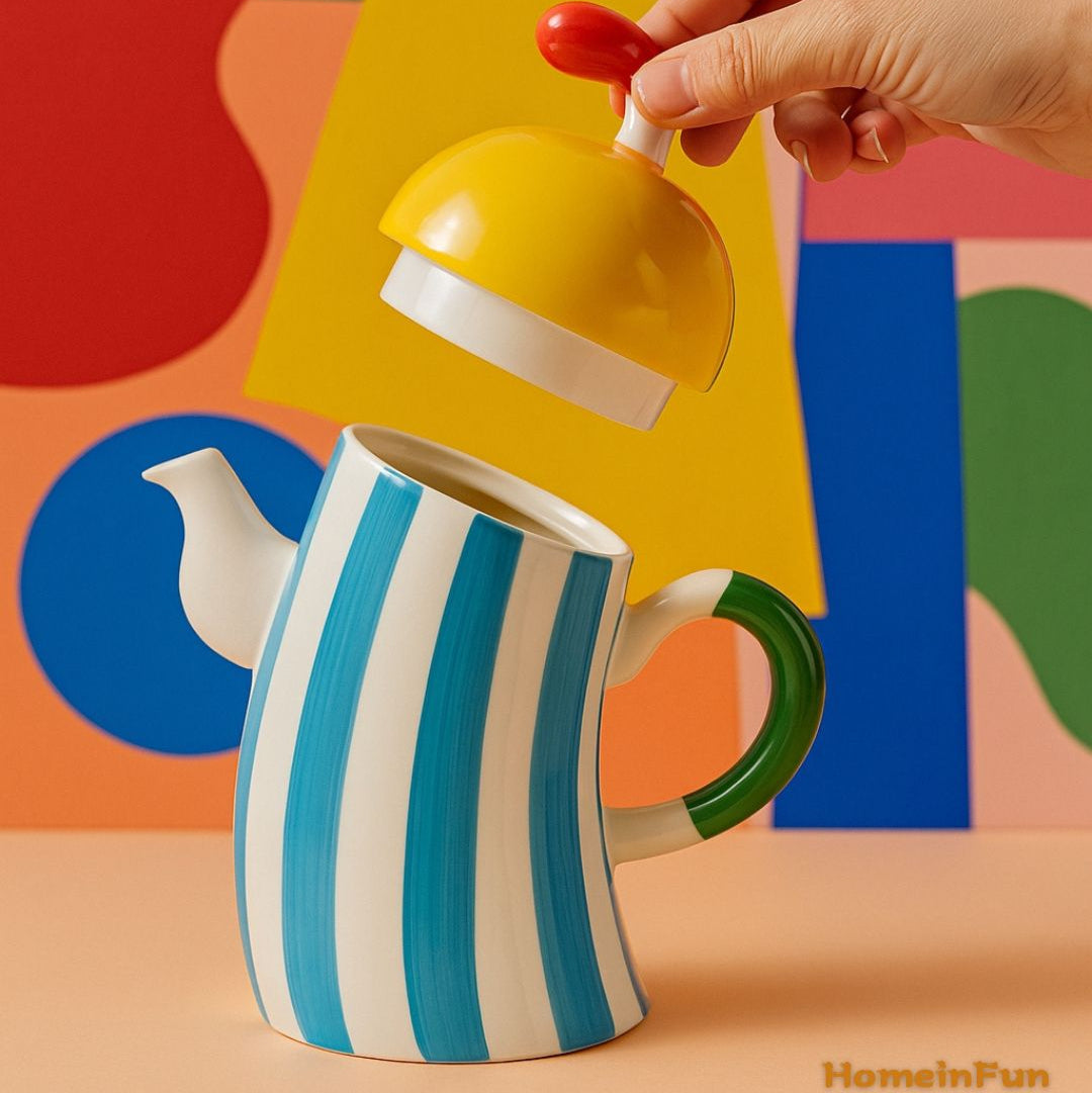 Ceramic Waist-Handle Teapot-0