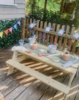 Premium 2-in-1 Sensory Play and Picnic Bench for Kids, Durable Pine Wood Outdoor Table with Removable Trays, Seats 6 Children by Vincabel's Playground at brixbailey.com