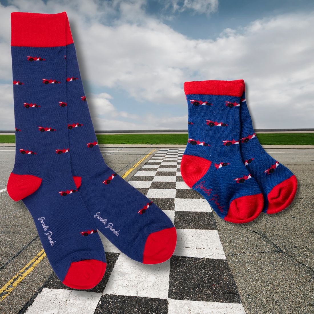 Racing Cars Matching Bamboo Socks (Adult &amp; Child)