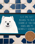 Starving & Staring: Samoyed-Approved Pet Bowl Mat