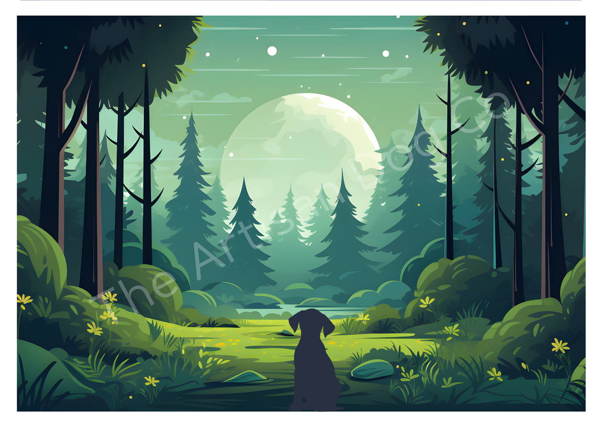 Dog in Nature Greetings Card
