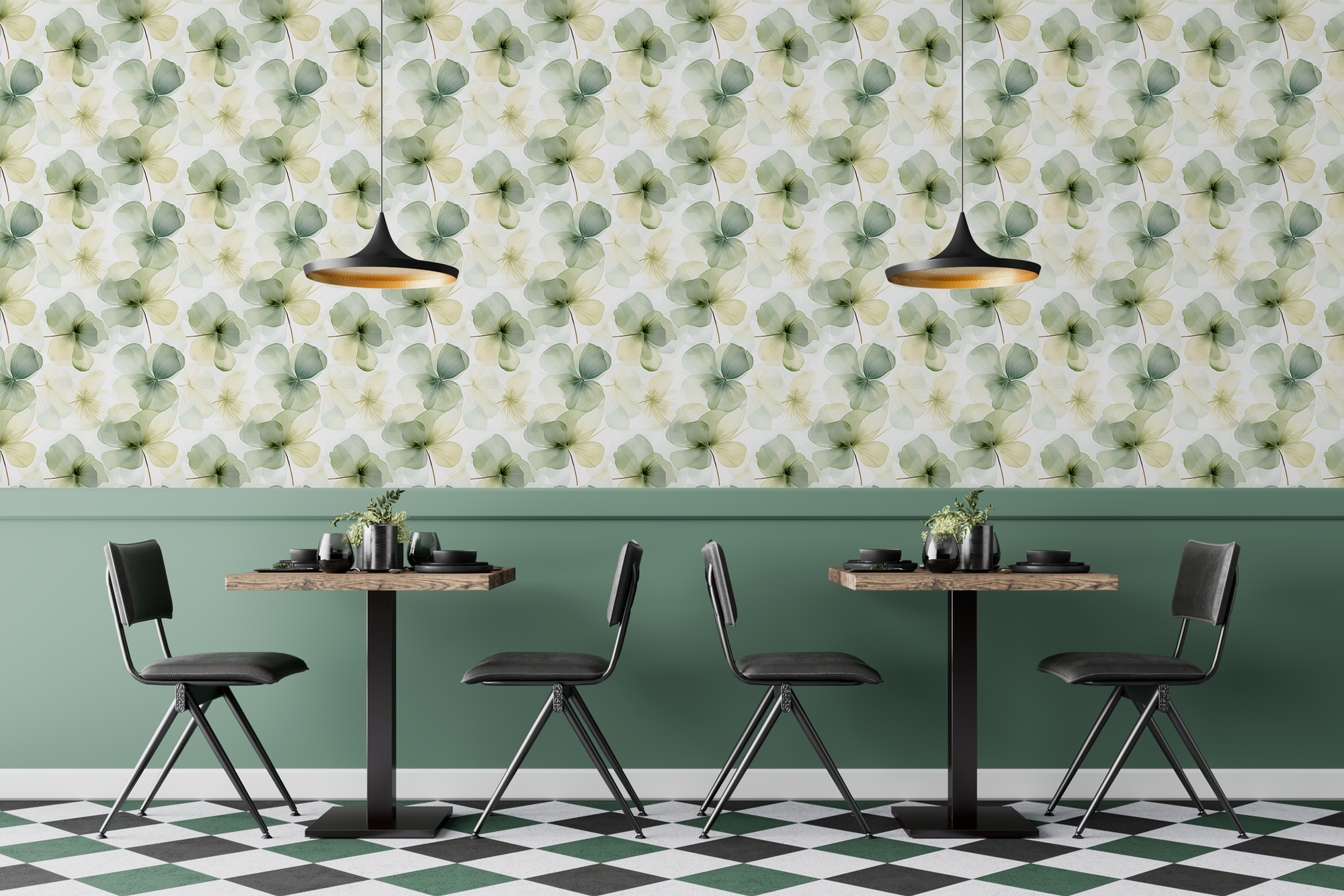 Green Clover Watercolor Wallpaper