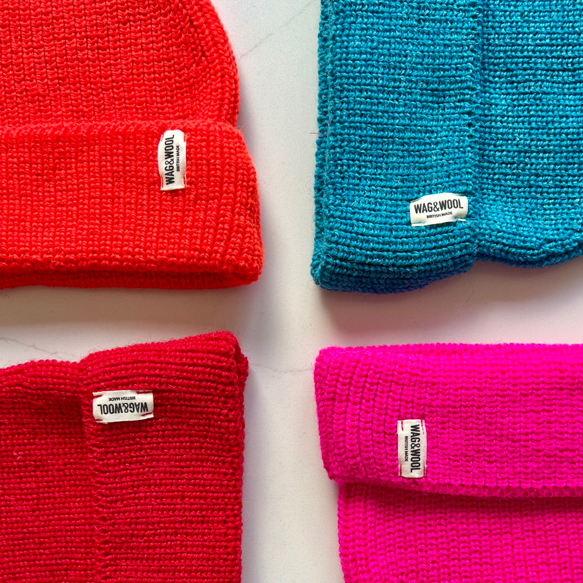 Lava Orange British Wool Beanie Hat