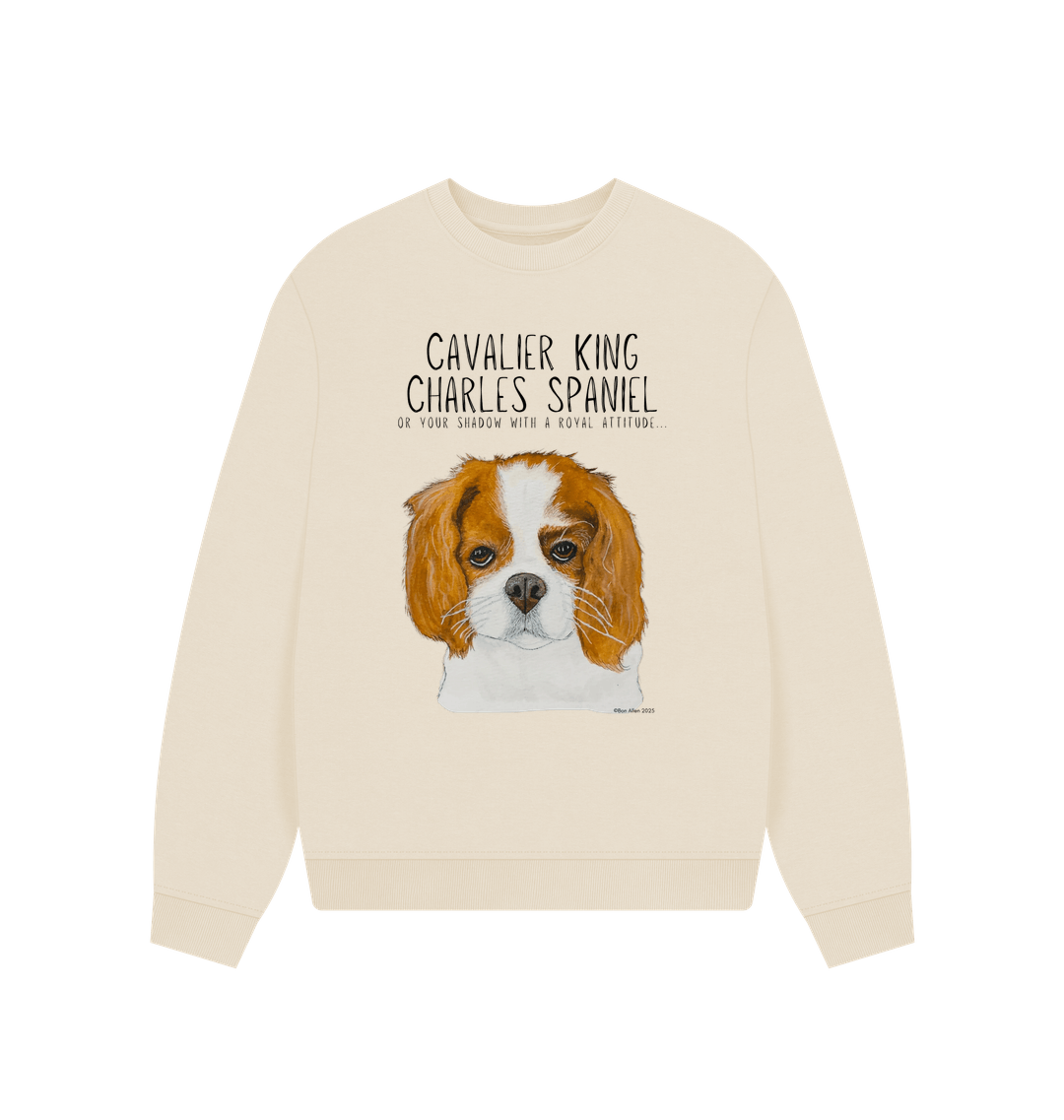 Oversized &amp; Overruled: Eco-Luxe Sweatshirt with Cavalier Queen Energy