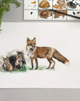 Forest Animals Watercolour Name Print