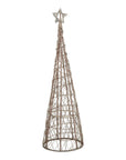 Festive LED Wicker Christmas Tree with Star Large 130cm