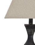 Tall Wooden Table Lamp with Linen Shade