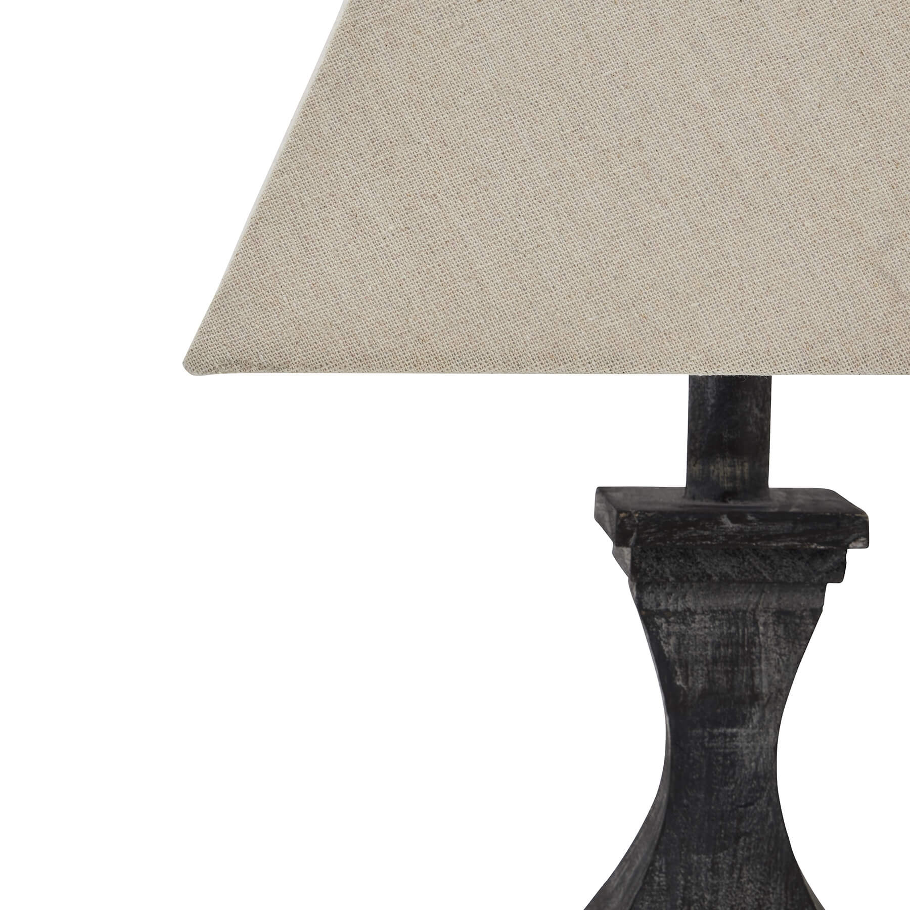 Tall Wooden Table Lamp with Linen Shade
