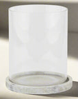 Soft Grey Stone Hurricane Lantern Medium