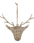 Handwoven Wicker Reindeer Hanging Decoration