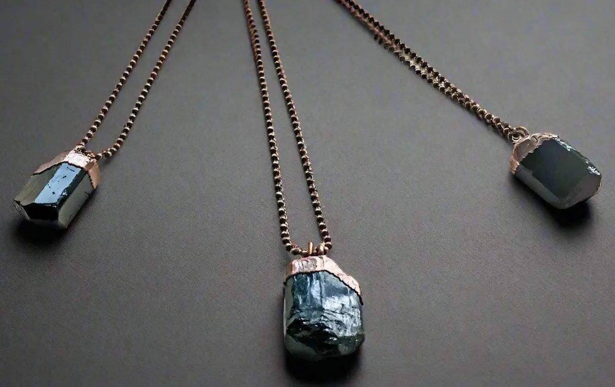 Raw Black Tourmaline Copper Pendant | Handmade by Blackbird &amp; Sage