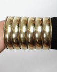 Bold Dome Brass Cuff – Vintage Wide Adjustable Statement Bangle.