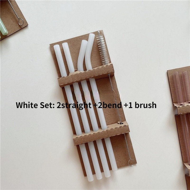 5PC Colorful Glass Reusable Straws-8