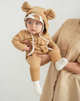 Eared Jumpsuit for Babies and Kids - Mustard