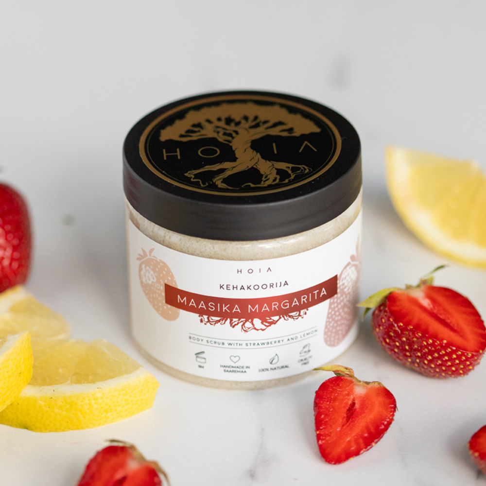 Revitalize Your Skin with the Strawberry Margarita Body Scrub by HOIA at www.brixbailey.com
