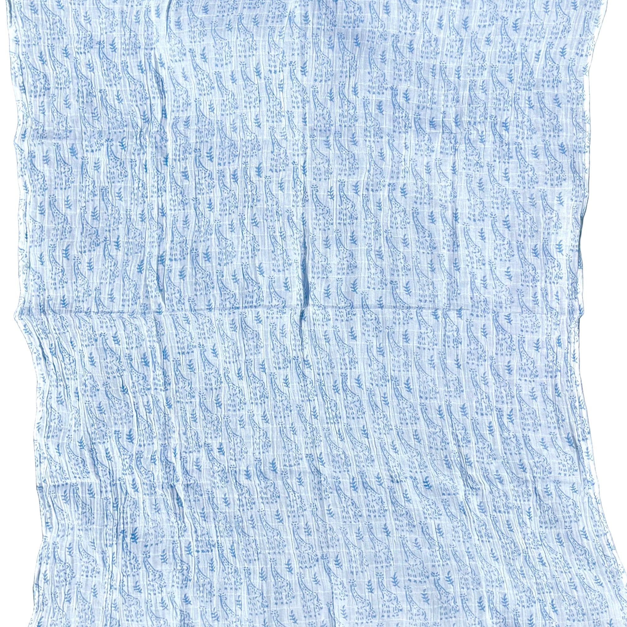 WooWoo Muslin Swaddle - Blue Giraffe