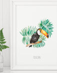 Colourful Toucan Art Print - Vibrant Hand-painted Design