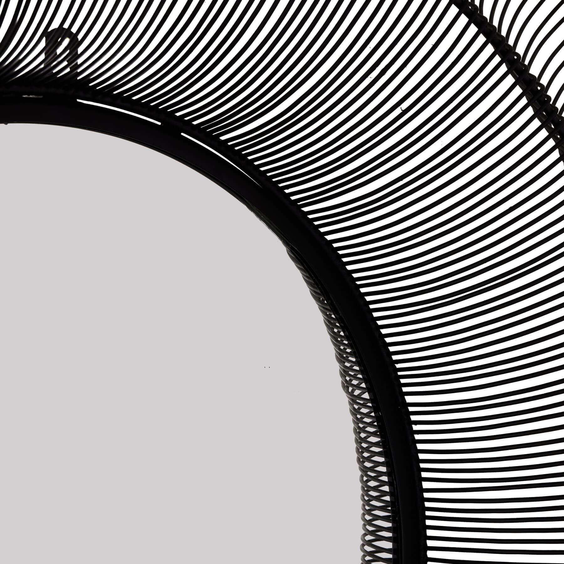 Large Round Black 3D Wire Mirror