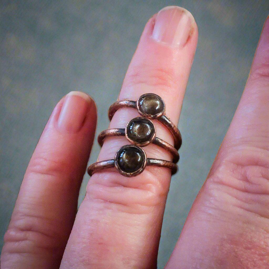 Black Moonstone Ring - Boho Jewelry | Handmade by Blackbird &amp; Sage